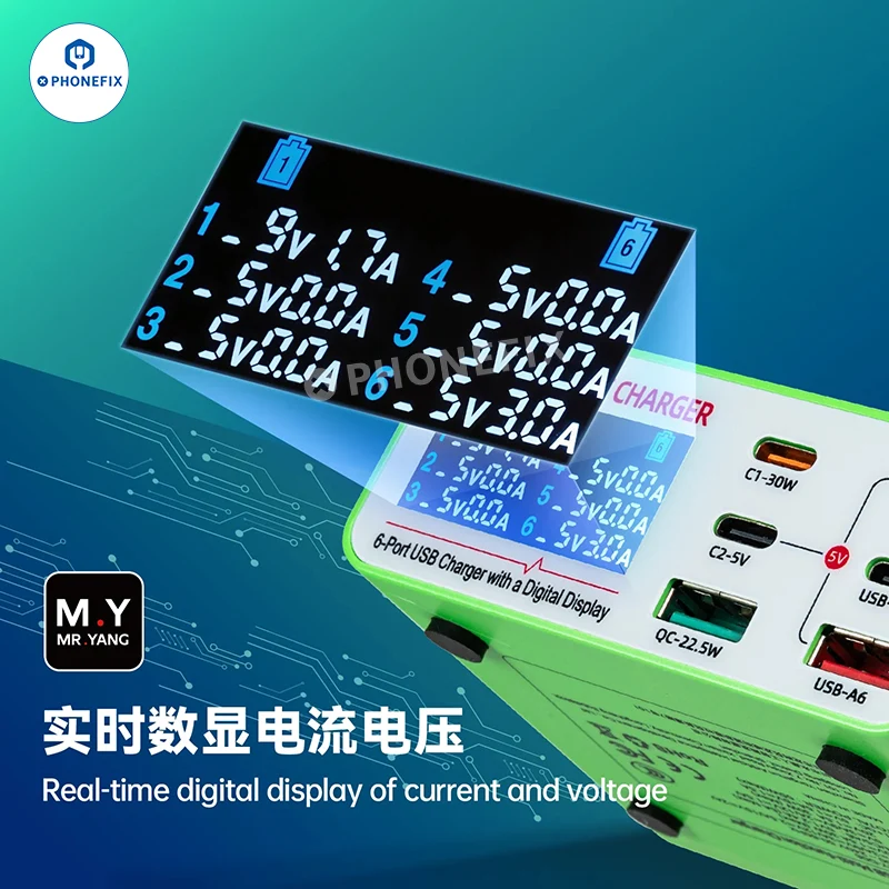Station de charge rapide USB numérique multiport YCS MY PD QC