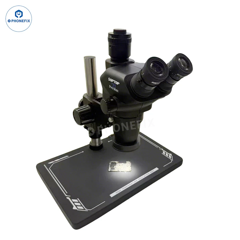 Microscope trinoculaire SOPTOP 71 Pro Max 6.7-45X pour la réparation de téléphones