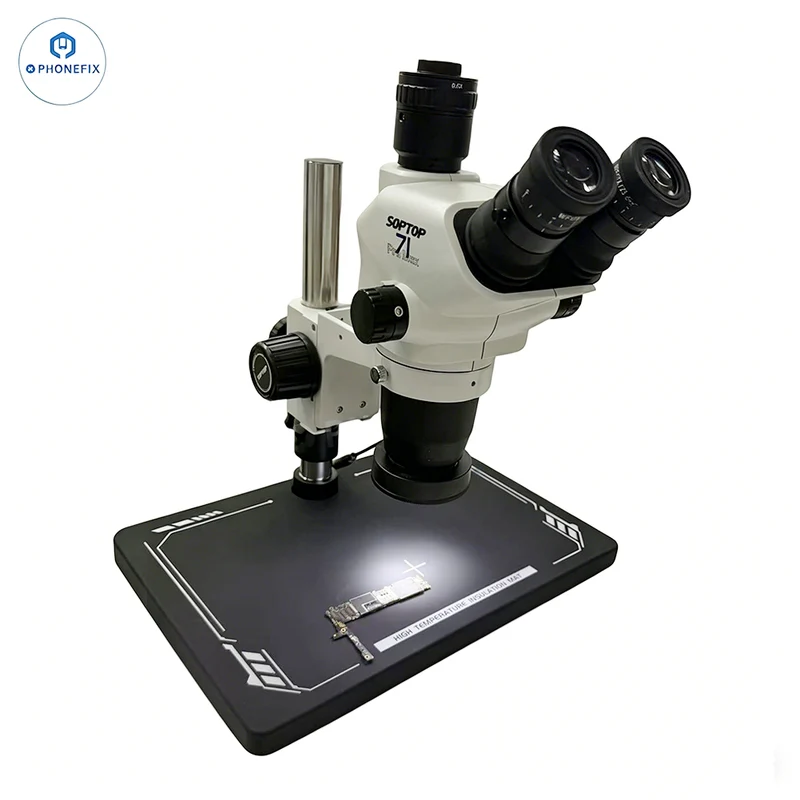 Microscope trinoculaire SOPTOP 71 Pro Max 6.7-45X pour la réparation de téléphones