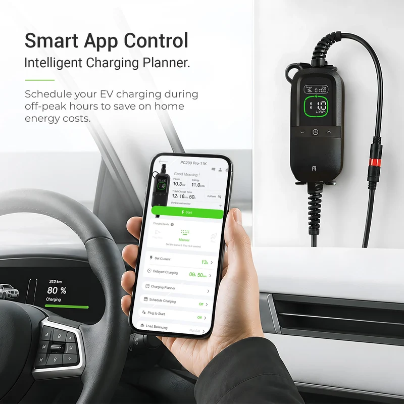 Rheidon PC200 Pro-11K | Portable EV Charger – Universal Plug Compatibility