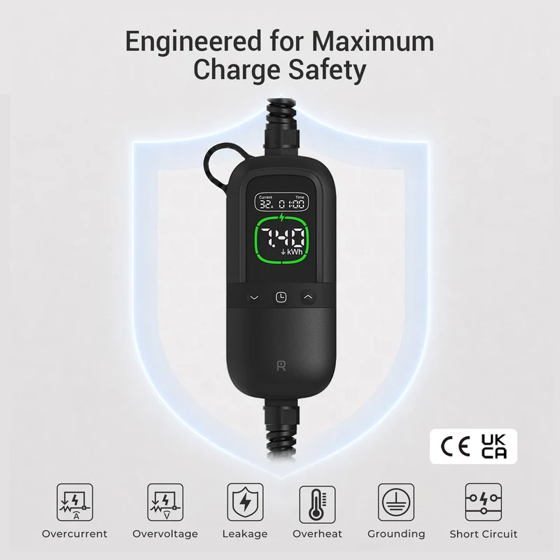 Rheidon PC200 Pro-7K4 | Portable EV Charger – Universal Plug Compatibility