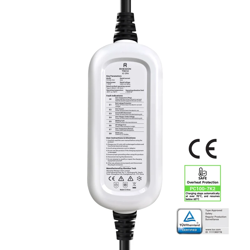 Rheidon 7.2 kW Portable EV Charger PC100-7K2