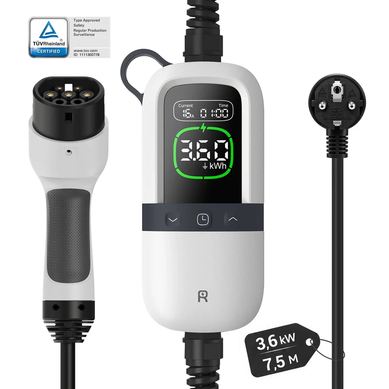 Rheidon 3.6 kW TÜV-Certified Portable EV Charger | PC200-3K6