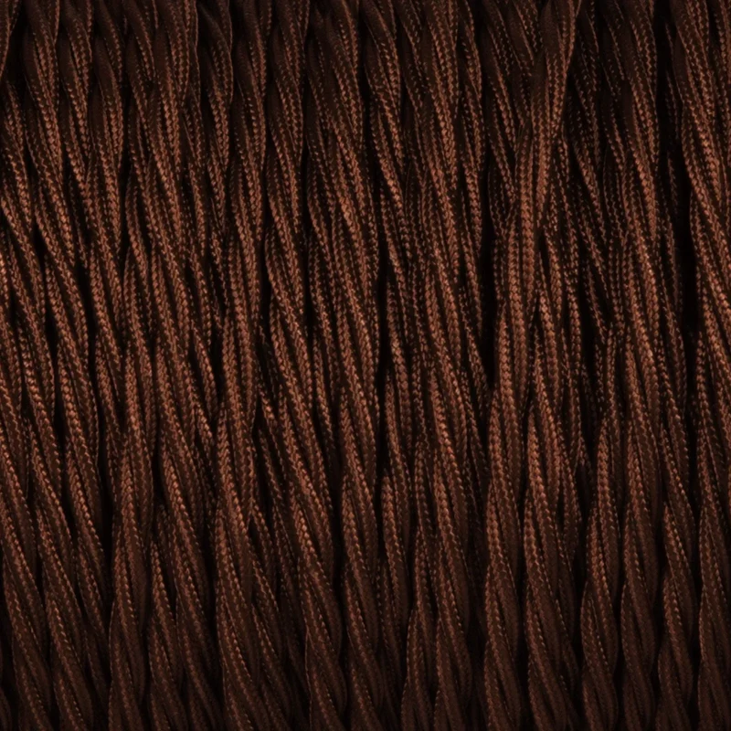 Câble Électrique Torsadé Vintage Marron Foncé 2 Conducteurs – 0,75 mm ~2061