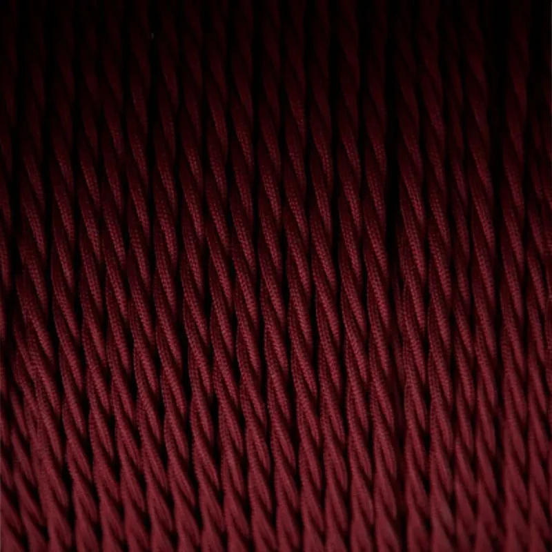 Câble tissu torsadé bordeaux 2 cœurs - Flexible 0,75 mm 1 m/5 m/10 m ~2060