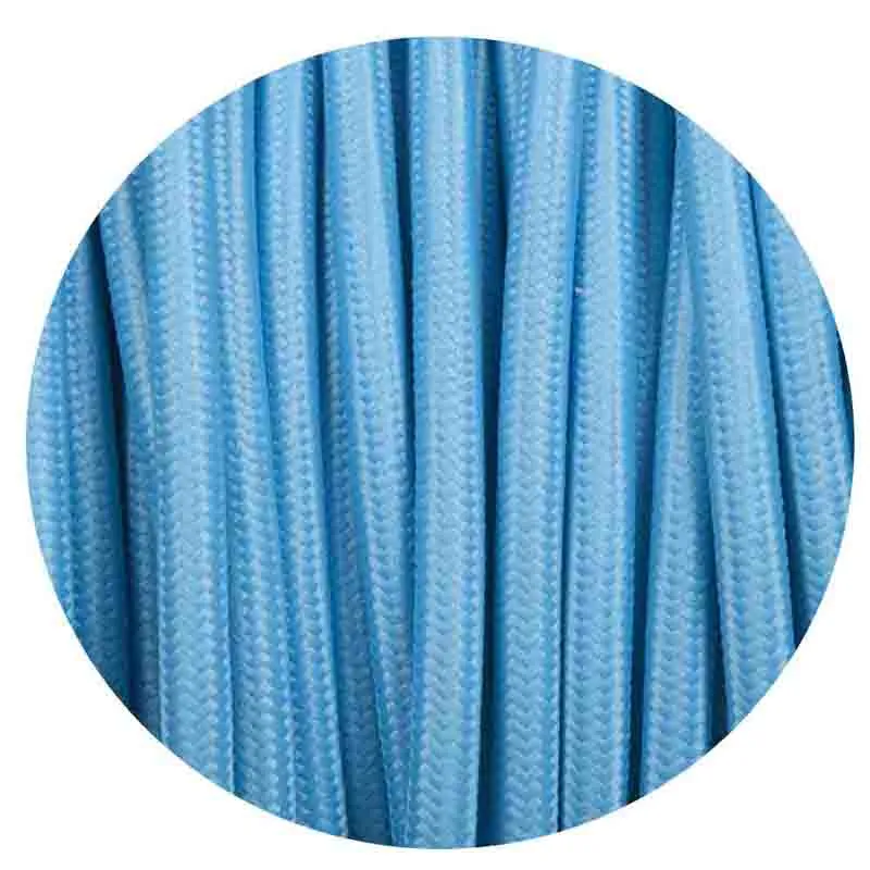 Câble rond flexible vintage bleu clair éclairage tissu 1m/5m/10m fil électrique ~2057