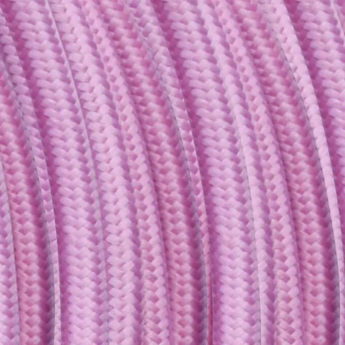 Câble tissu tressé vintage torsadé 2 noyaux rose bébé - 0,75 mm ~2055