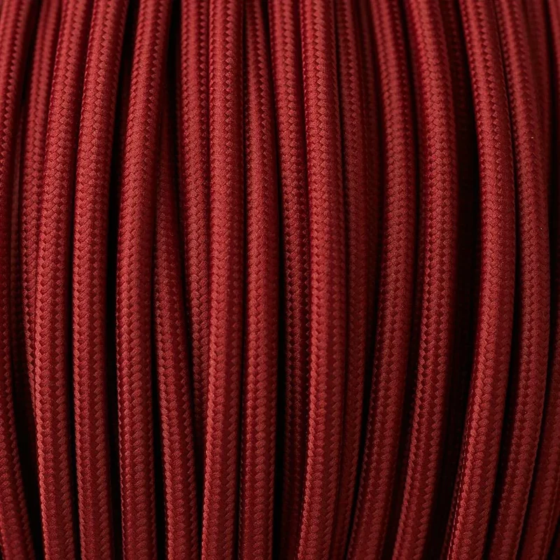 Câble électrique textile 2 × 0,75 mm² bordeaux pour luminaires ~2054
