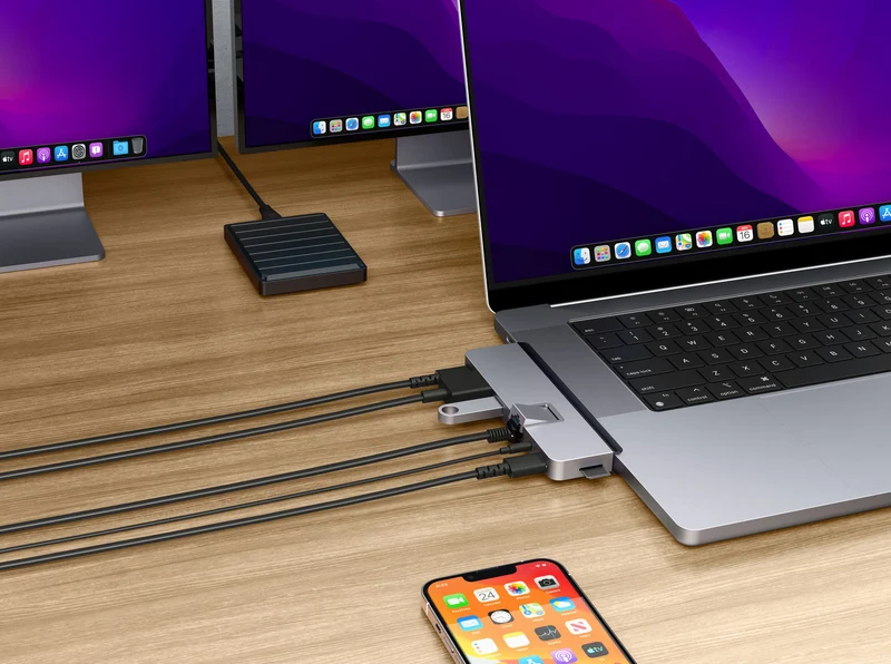Hub USB-C DUO PRO 7-en-2 - Gris