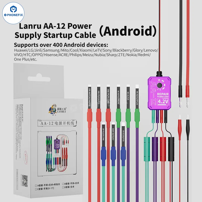 Câble d'alimentation LANRUI AA-12 pour iPhone iOS et téléphones Android