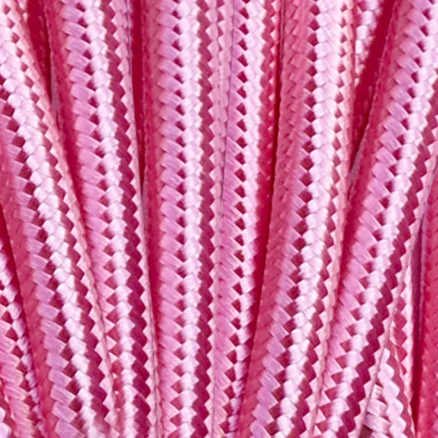 LEDSone Câble tissu tressé vintage rose brillant 3 noyaux rond 0,75 mm ~2124