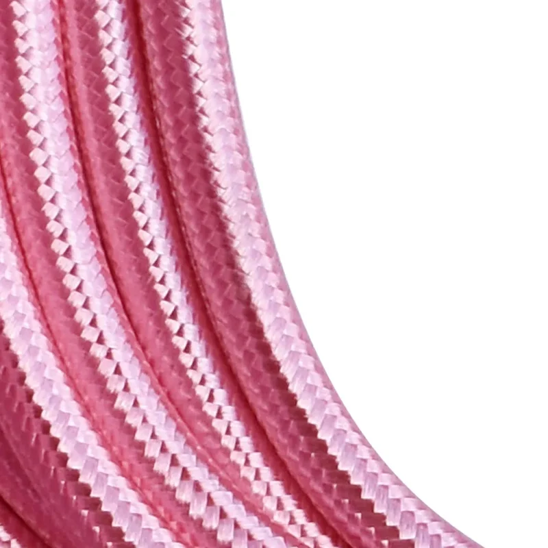 LEDSone Câble tissu tressé vintage rose brillant 3 noyaux rond 0,75 mm ~2124