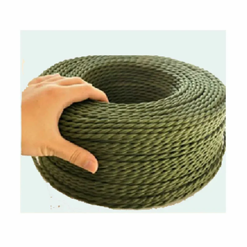 LEDSone Câble d'éclairage tissu tressé torsadé vert armée 3 noyaux 0,75 mm² ~ 2098