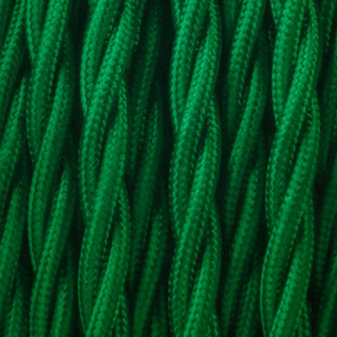 Câble flexible tissu électrique vintage torsadé vert foncé 1M/5M/10M 0,75mm ~2091