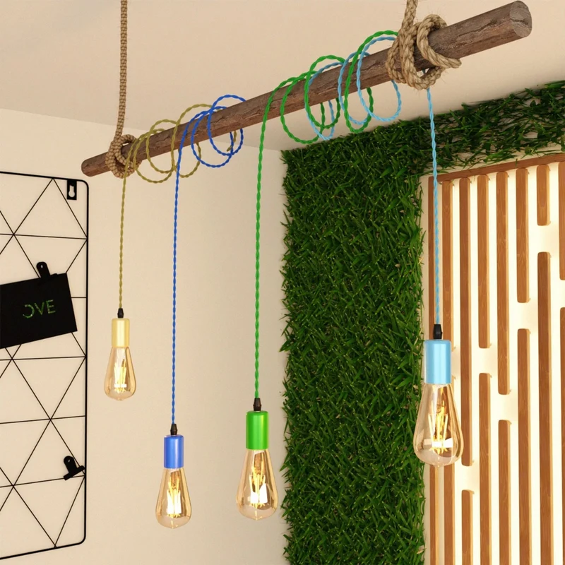 Câble flexible tissu électrique vintage torsadé vert foncé 1M/5M/10M 0,75mm ~2091