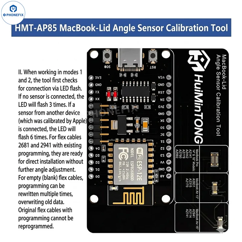 Outil d'étalonnage du capteur d'angle de couvercle Macbook pour A2141 2442 2485 2779 2780 2681