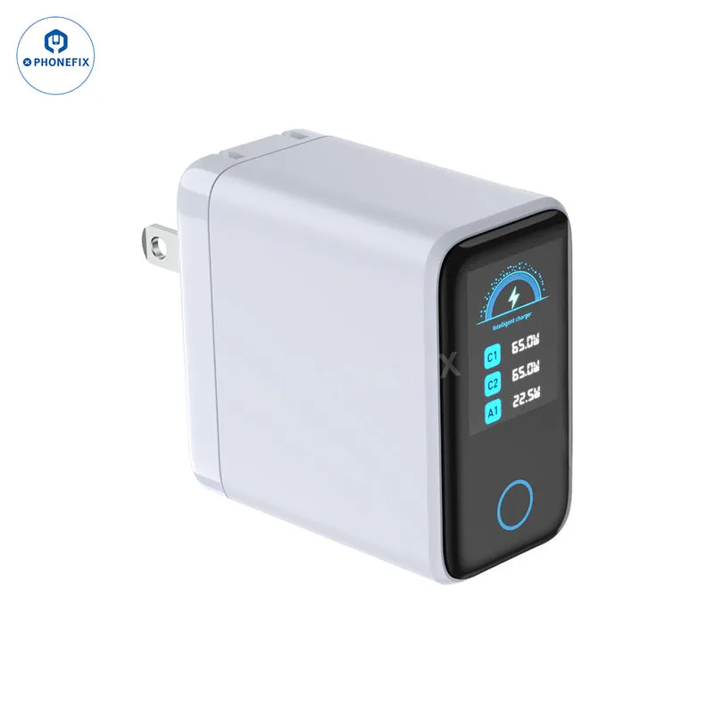 Chargeur rapide USB-C PD avec affichage numérique LCD 65 W