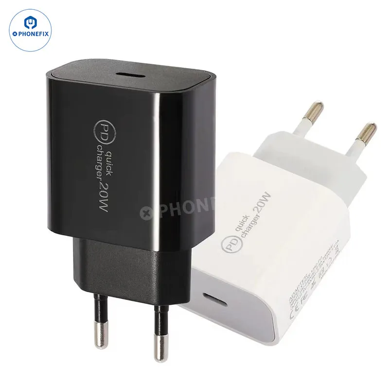 Adaptateur secteur PD 20 W certifié CE pour chargeur Apple iPhone 15, 16 et 17