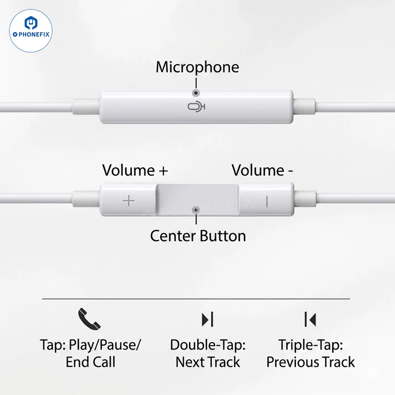 Écouteurs intra-auriculaires filaires EarPods Lightning/USB-C pour Apple et Huawei