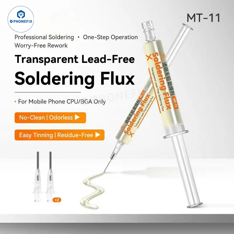 Flux de soudure transparent sans plomb MobiTool MT-11 pour la réparation de circuits imprimés de téléphones