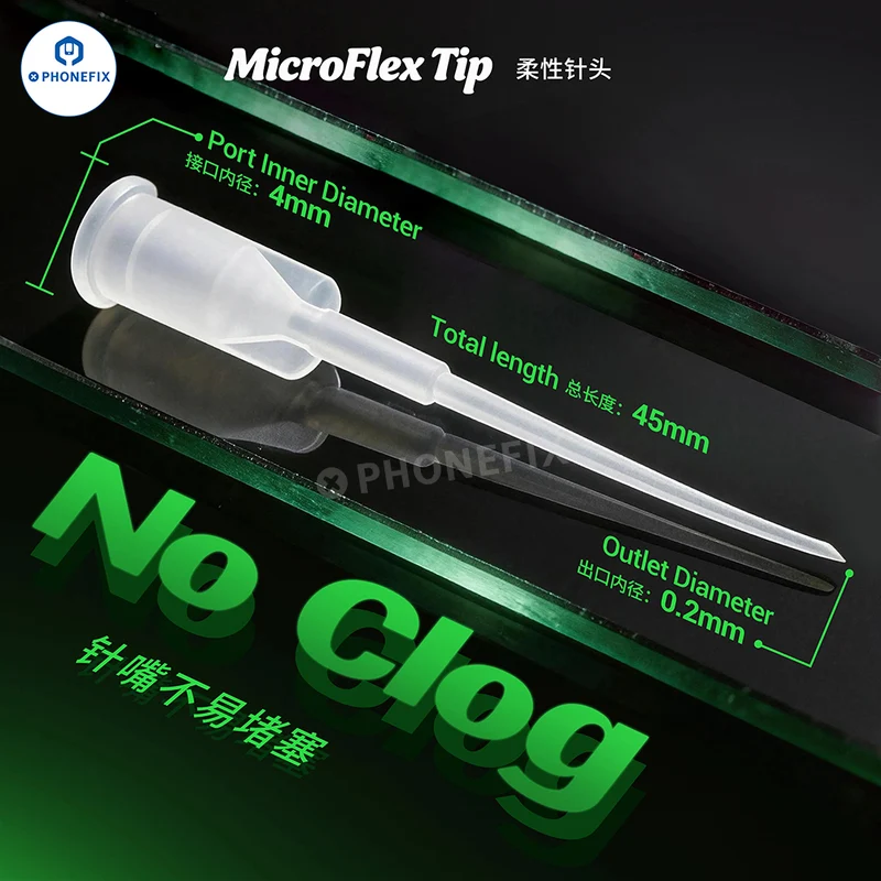Aiguille flexible 2UUL CS10 MicroFlex Tip pour la distribution de colle liquide
