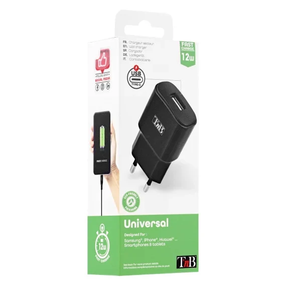 Chargeur secteur ( alimentation ) 1 USB Noir
