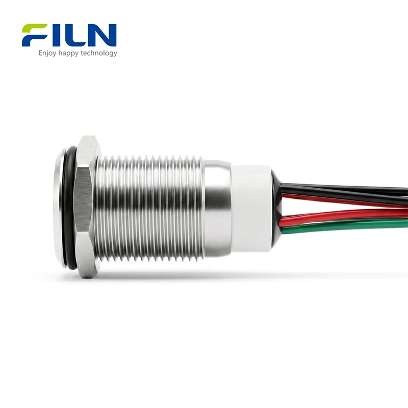 16mm Lighted Push Button Switch Stainless Steel RGB Colors LED Push Button Switch FILN