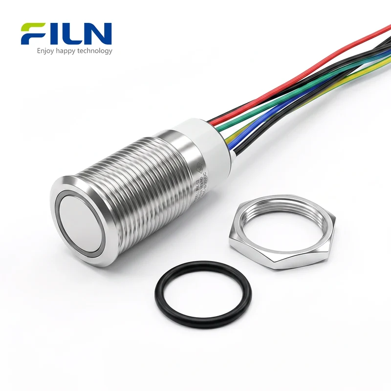 16mm Lighted Push Button Switch Stainless Steel RGB Colors LED Push Button Switch FILN