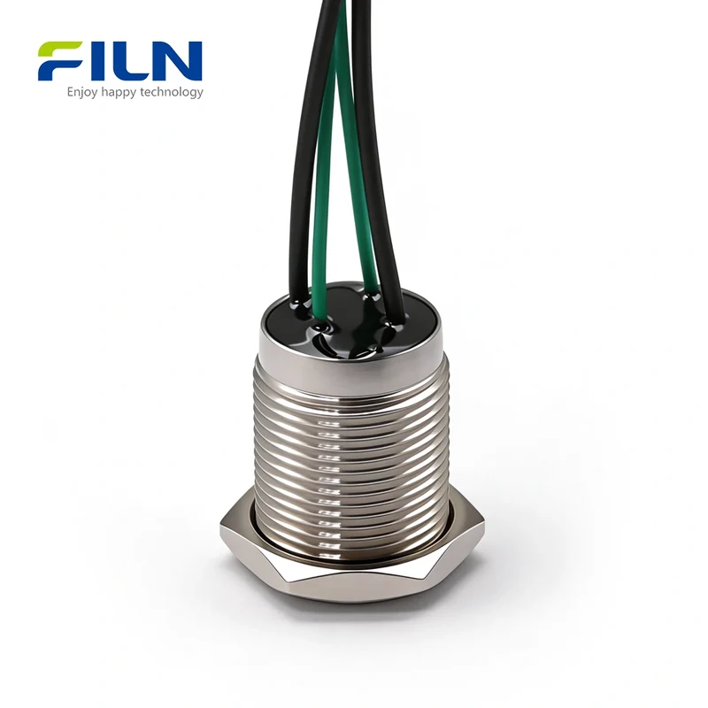 Push Button Waterproof Switch 16mm Metal Latching Momentary 4-Pin Pre-wired FILN