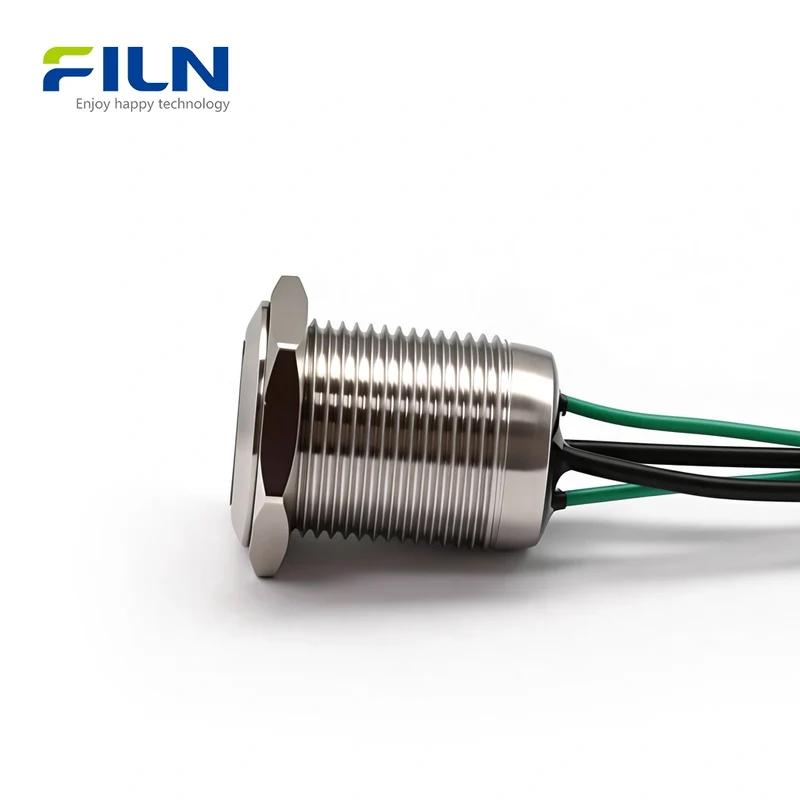 Push Button Waterproof Switch 16mm Metal Latching Momentary 4-Pin Pre-wired FILN