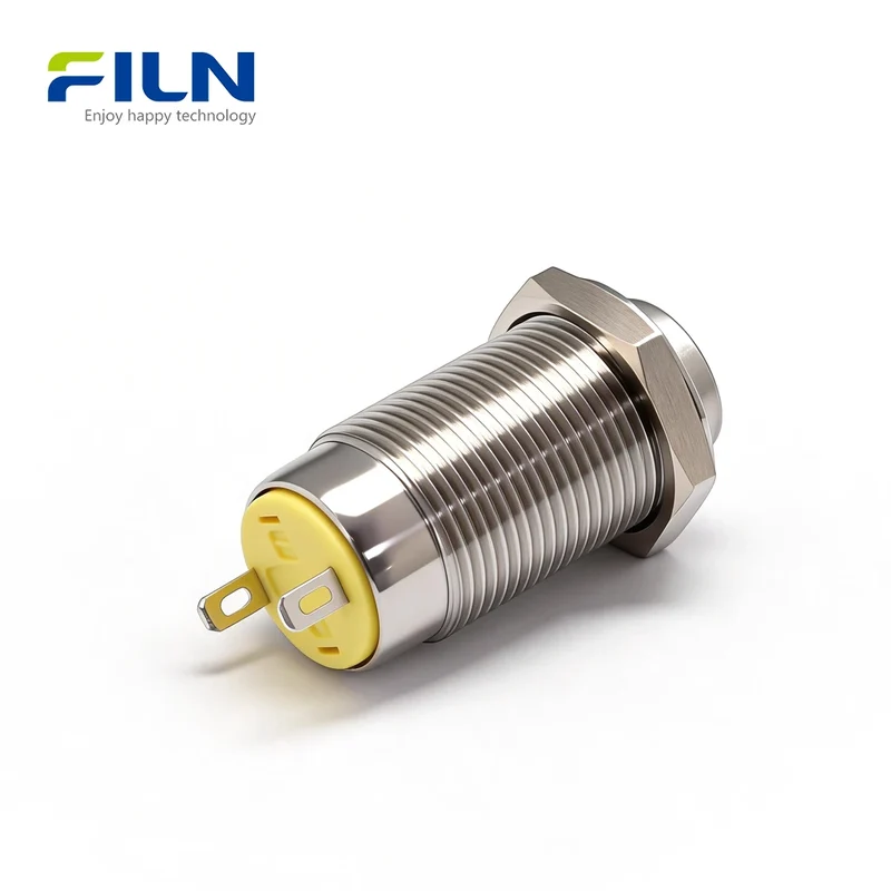 12mm Push Button Switch Mini Stainless Steel High Head Push Button Switch FILN