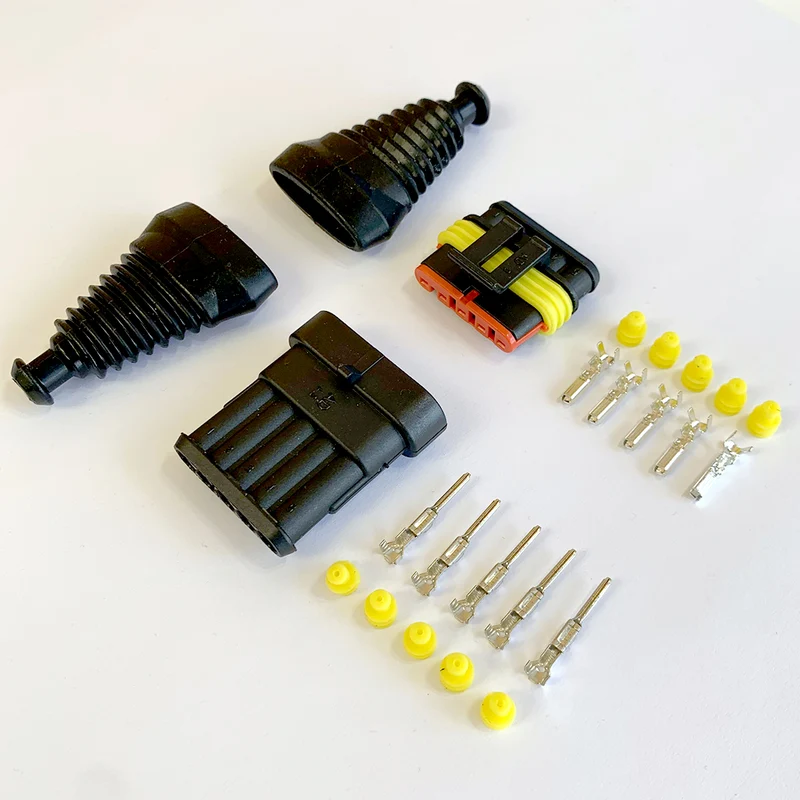 Kit de connecteur SuperSeal / 5 broches / avec gaines en caoutchouc