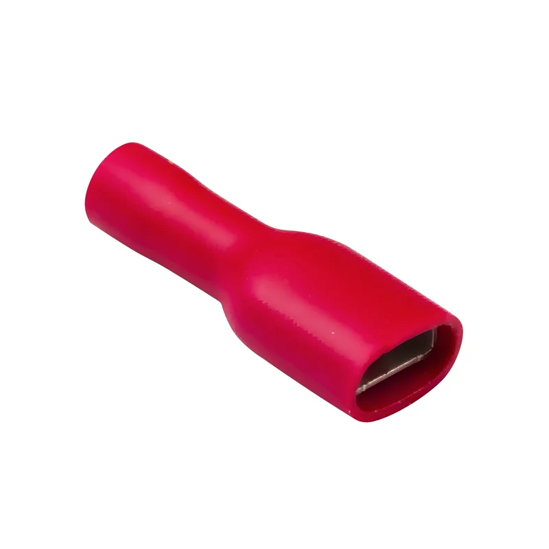 Cosses femelles 6.3 mm entièrement isolées rouges / paquet de 100