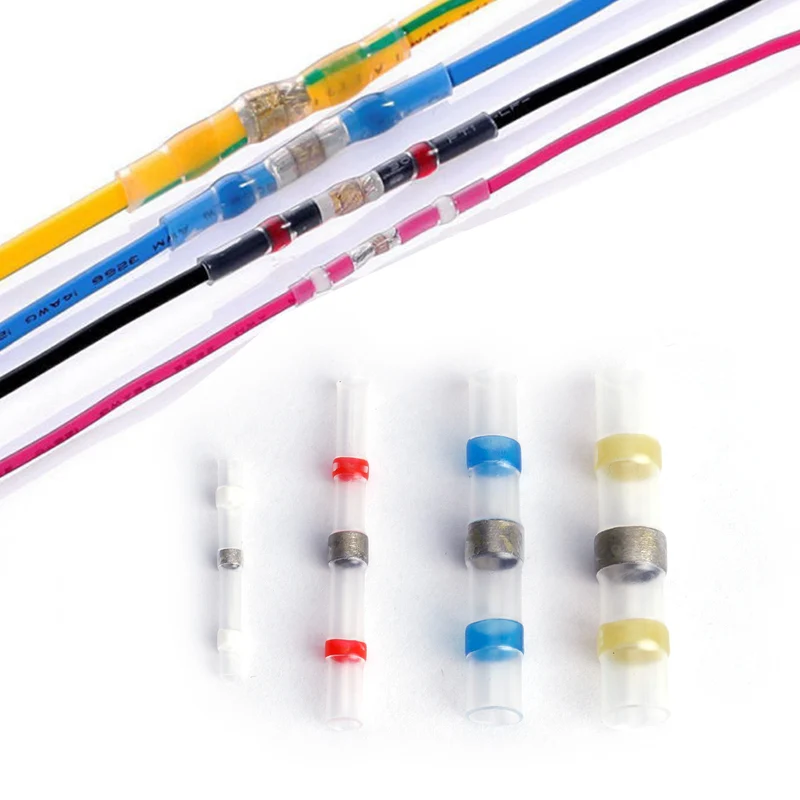 Connecteurs de fils à manchon à souder thermorétractables bleus