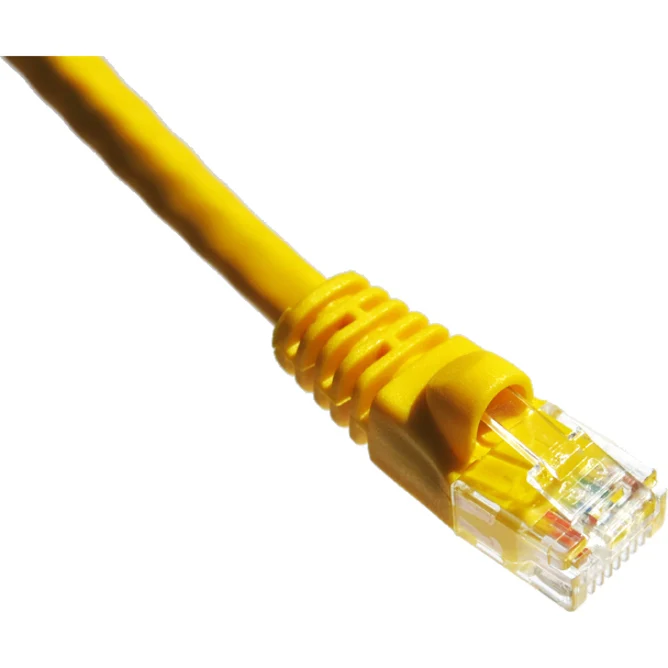 Axiom 15FT CAT6 UTP 550 MHz Câble de raccordement sans accroc Botte moulée (Jaune) C6MB-Y15-AX