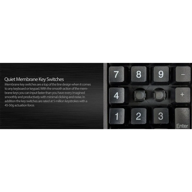 Clavier numérique étanche antimicrobien Adesso avec support repose-poignet AKB-618UB