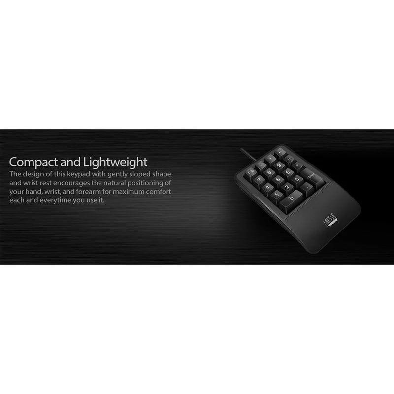Clavier numérique étanche antimicrobien Adesso avec support repose-poignet AKB-618UB