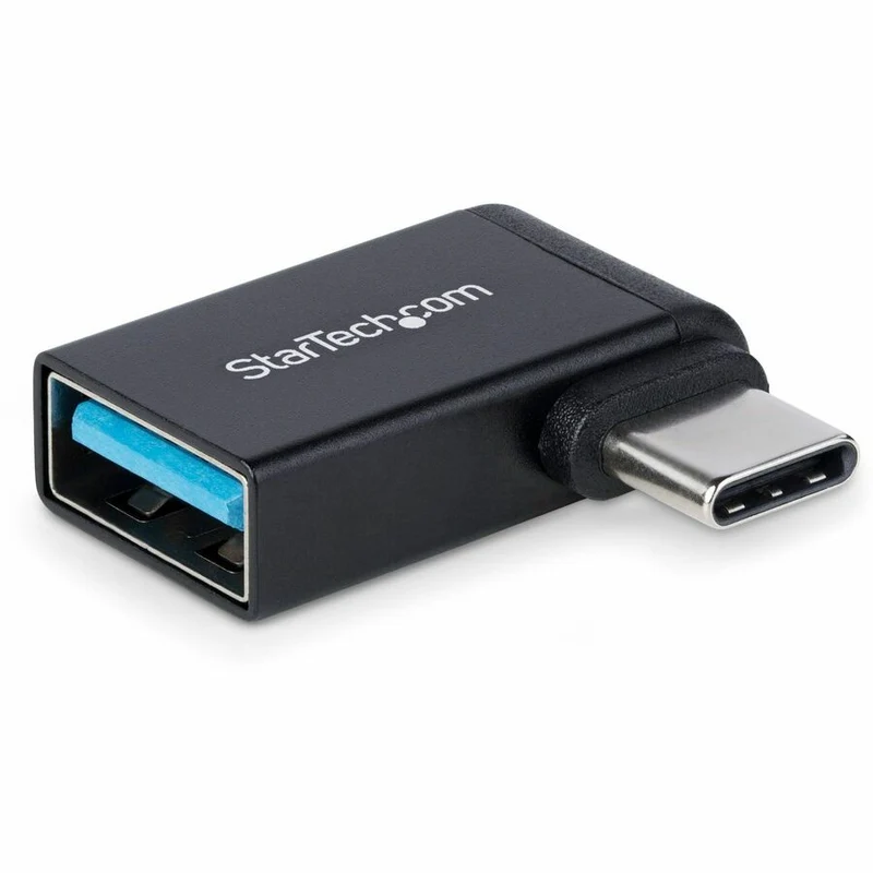 StarTech.com Adaptateur USB-C vers USB-A à angle droit, USB 5 Gbit/s, adaptateur compact USB-C mâle vers USB-A femelle, boîtier métallique durable, M/F USB31CAADGCPRA