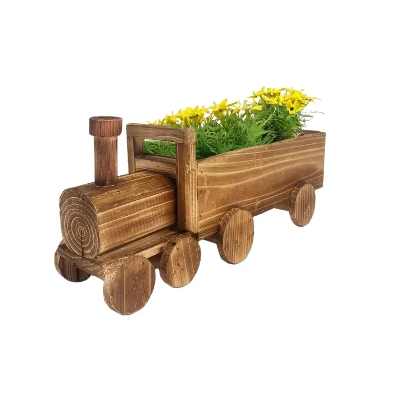 Pot de Fleur en Forme de Train