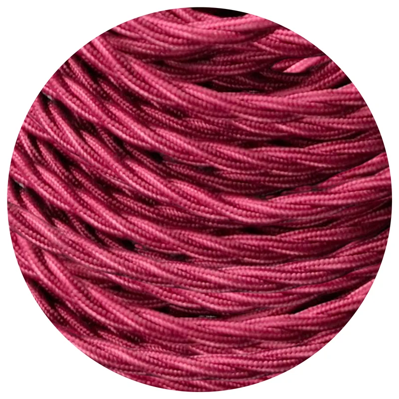 Câble électrique torsadé 1/5/10 m 3 cœurs tissu couleur bordeaux massif 0,75 mm ~ 4815