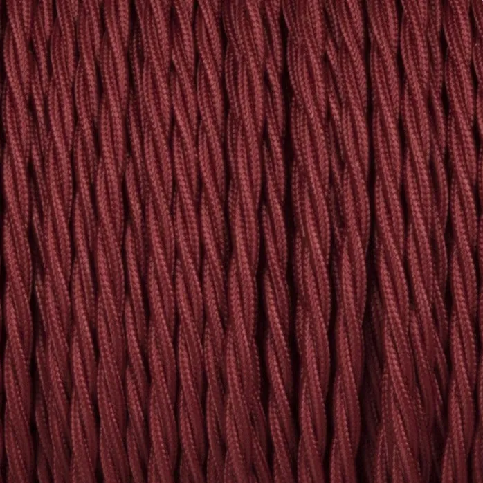 Câble électrique torsadé 1/5/10 m 3 cœurs tissu couleur bordeaux massif 0,75 mm ~ 4815
