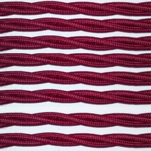 Câble électrique torsadé 1/5/10 m 3 cœurs tissu couleur bordeaux massif 0,75 mm ~ 4815
