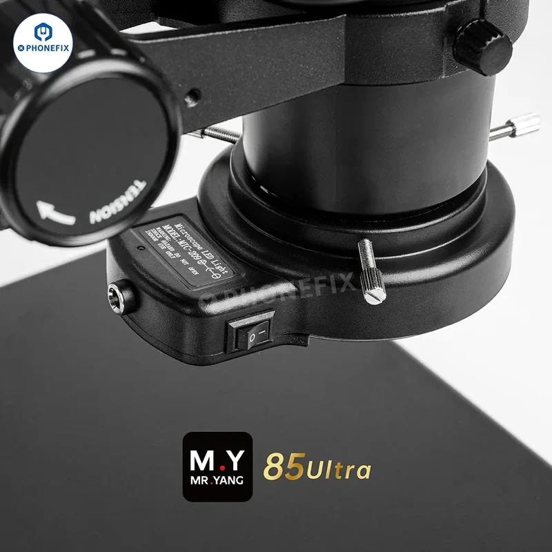 Microscope YCS Mr.Yang 85 Ultra HD pour la réparation de soudures électroniques et de circuits imprimés