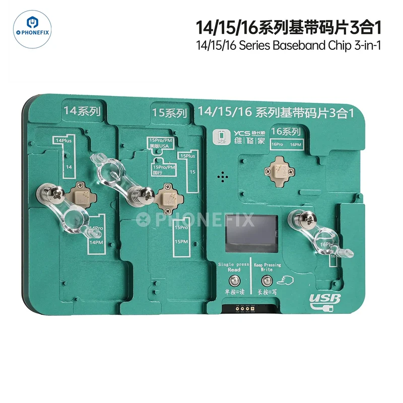 Programmateur de lecture et d'écriture EEPROM de bande de base 3-en-1 YCS pour iPhone 14/15/16