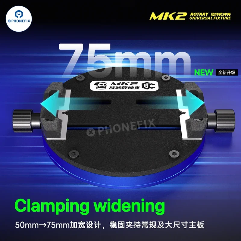MECHANIC MK2 Support rotatif universel en verre pour la réparation de circuits imprimés de téléphones