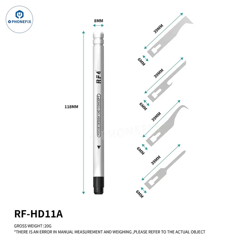 Kit de grattoirs à lames pour la réparation de téléphones RF4 RF-HD11A RF-HD12B RF-KH13A