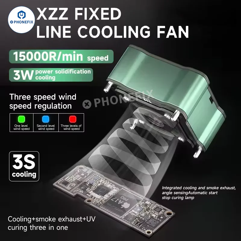 Masque de soudure à polymérisation UV et ventilateur de refroidissement XZZ 3W 2 en 1