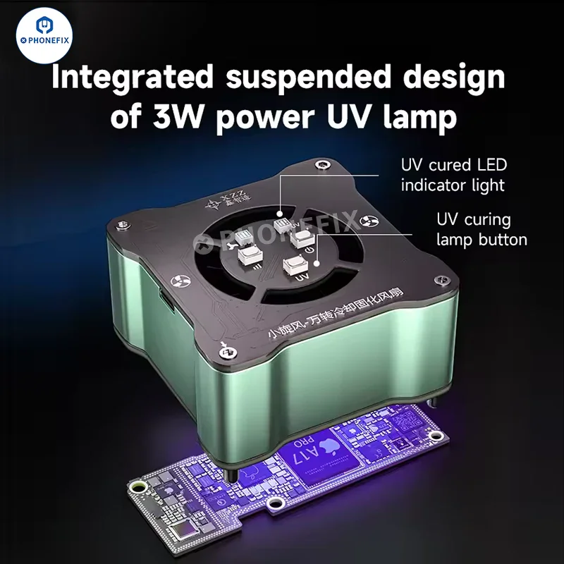Masque de soudure à polymérisation UV et ventilateur de refroidissement XZZ 3W 2 en 1