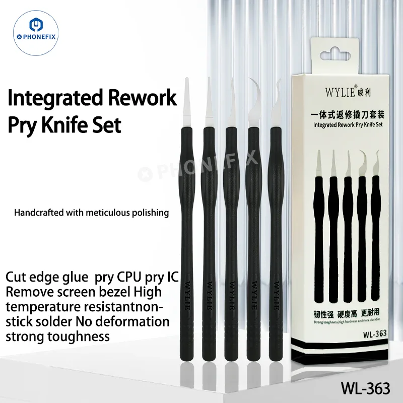 Couteau de réparation intégré WYLIE WL-363, kit 5 en 1 pour la réparation de téléphones