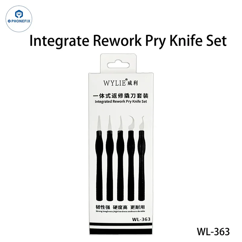 Couteau de réparation intégré WYLIE WL-363, kit 5 en 1 pour la réparation de téléphones
